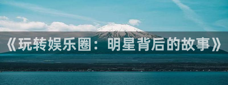 盛煌平台平台注册账号：《玩转娱乐圈：明星背后的故事》